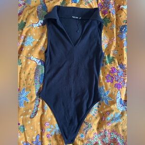 Nasty Gal V-Neck Collared Bodysuit